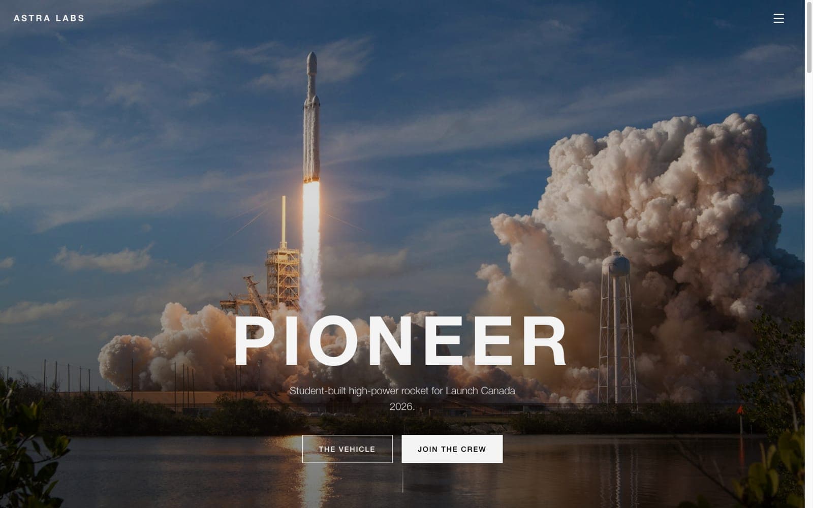 Astra Labs Pioneer telemetry platform, homepage